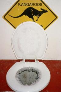 All you have to do if your kids complain about a cold toilet seat is show them this one.  "When I was your age..."